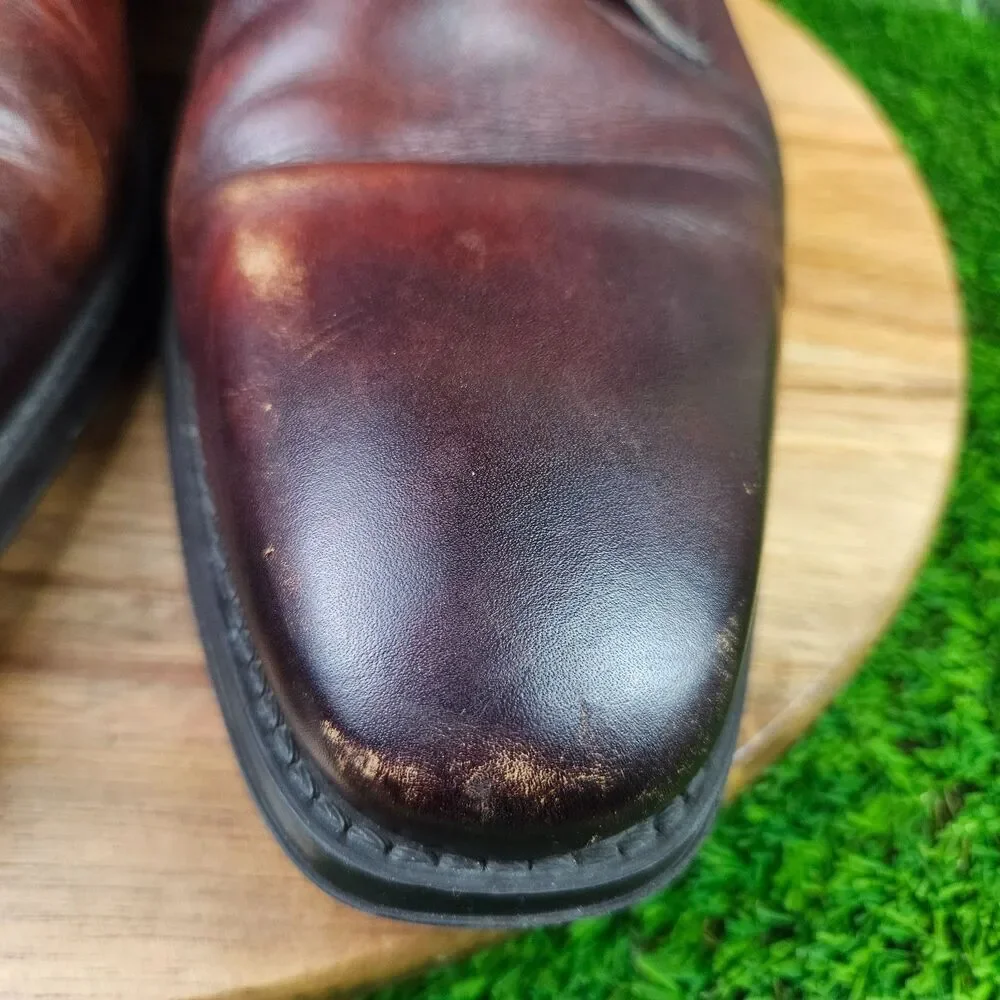 Magnanni Mens Cognac Leather Marco Single Monk Strap Dress Shoes 18398 Size 11.5